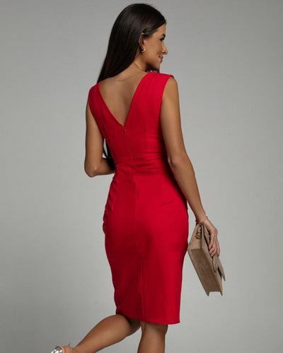Marta – Fitted V neck Dress